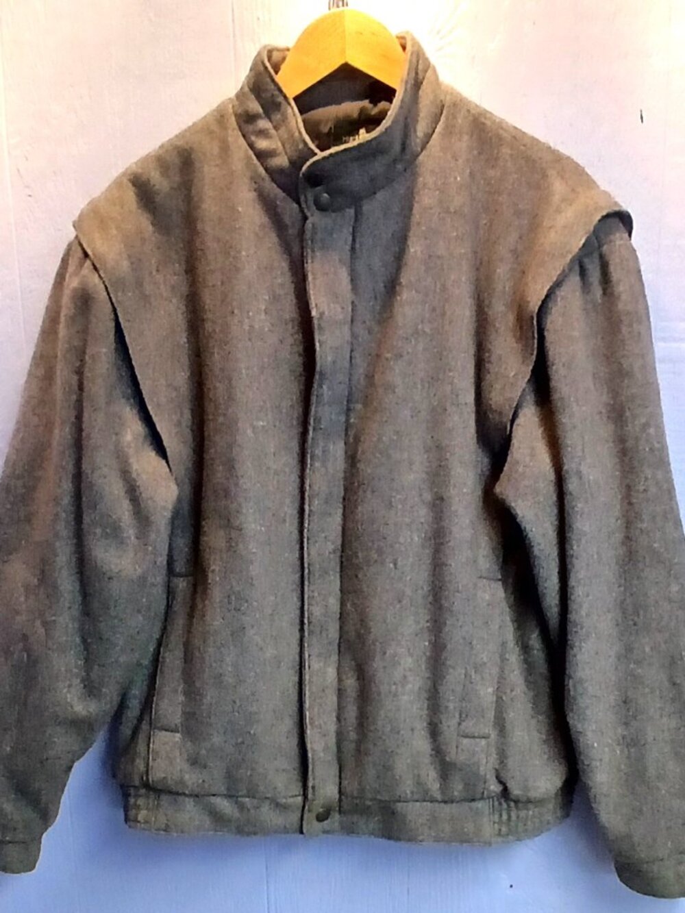 Vintage Mens 1970s Pleated Wool Jacket